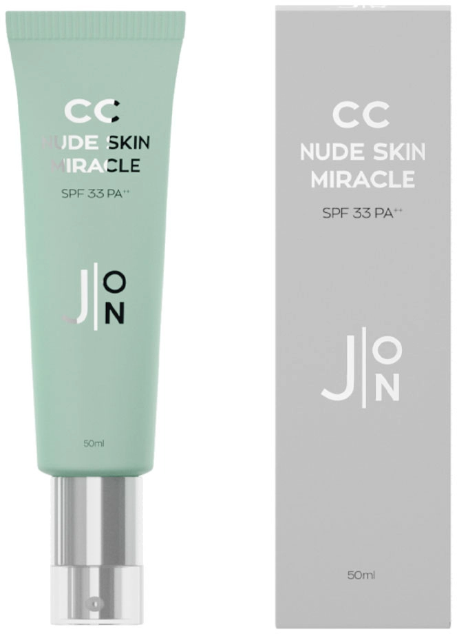 Коригуючий СС-крем для обличчя із зеленим пігментом - J:ON CC Nude Skin Miracle SPF 33 PA++, 50 мл - фото N2
