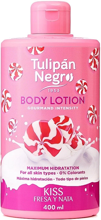 Лосьон для тела "Клубничный крем" - Tulipan Negro Strawberry & Cream Body Lotion, 400 мл - фото N1