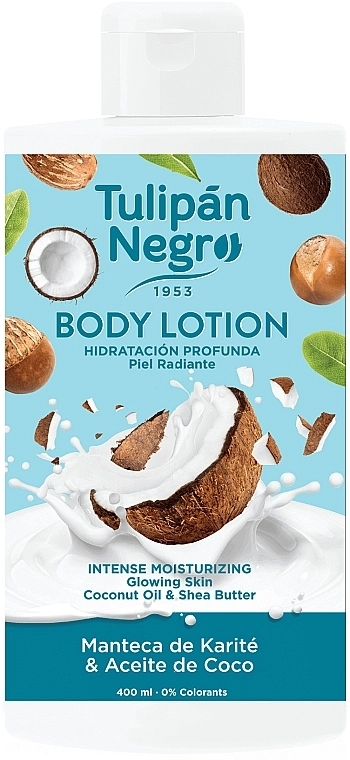 Лосьйон для тіла "Олія ши та кокос" - Tulipan Negro Shea Butter & Coconut Oil Body Lotion, 400 мл - фото N1