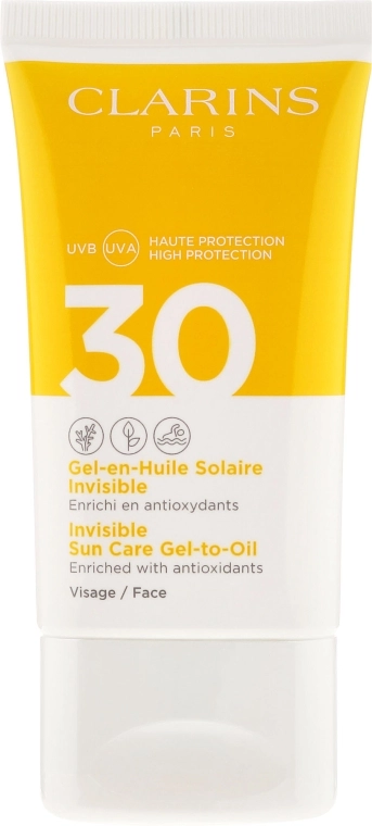 Солнцезащитный гель для лица - Clarins Gel-en-Huile Solaire Invisible Visage SPF 30, 50 мл - фото N2