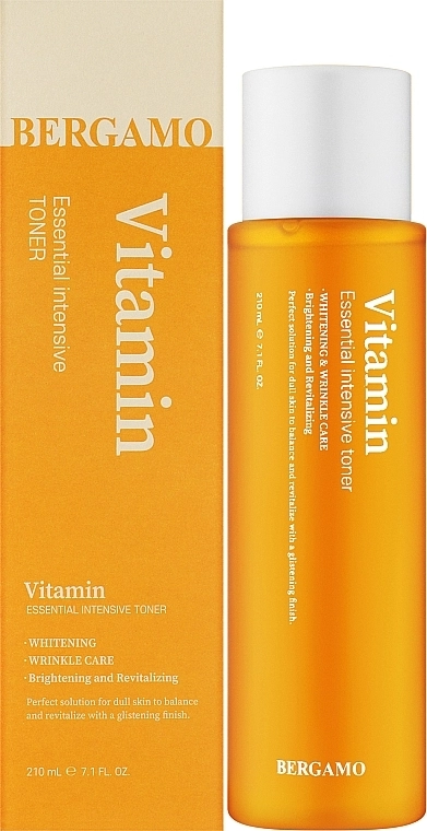 Тонер для обличчя з вітамінами - Bergamo Vitamin Essential Intensive Skin Toner, 210 мл - фото N2