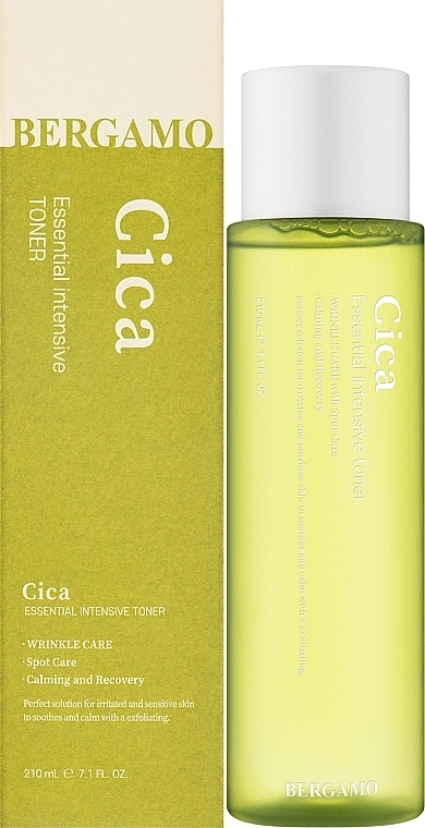 Заспокійливий тонер для обличчя - Bergamo Cica Essential Intensive Skin Toner, 210 мл - фото N2