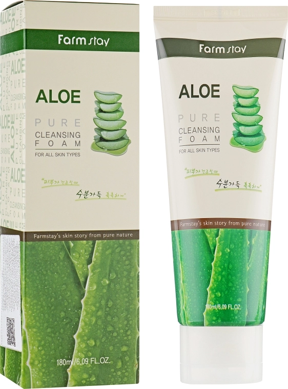 Пенка для умывания с экстрактом алоэ - FarmStay Pure Cleansing Foam Aloe, 180 мл - фото N1