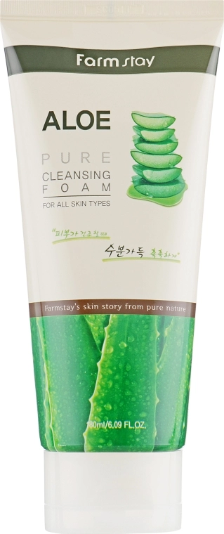 Пенка для умывания с экстрактом алоэ - FarmStay Pure Cleansing Foam Aloe, 180 мл - фото N2