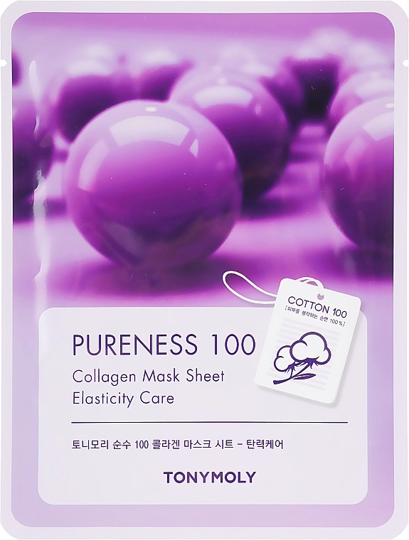 Тканевая маска с экстрактом коллагена - Tony Moly Pureness 100 Collagen Mask Sheet, 21 мл, 1 шт - фото N1