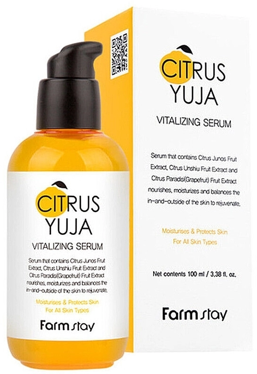 Сыворотка с экстрактом юдзу - FarmStay Citrus Yuja Vitalizing Serum, 100 мл - фото N1