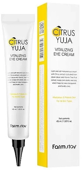 Освежающий крем для области вокруг глаз с экстрактом юдзу - FarmStay Citrus Yuja Vitalizing Eye Cream, 45 мл - фото N1
