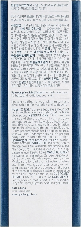 Тонер-міст з екстрактом коптісу - Pyunkang Yul Mist Toner, 100 мл - фото N3