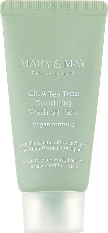 Успокаивающая очищающая маска для лица - Mary & May Mary & May Cica Tea Tree Soothing Wash Off Pack, 30 г - фото N1