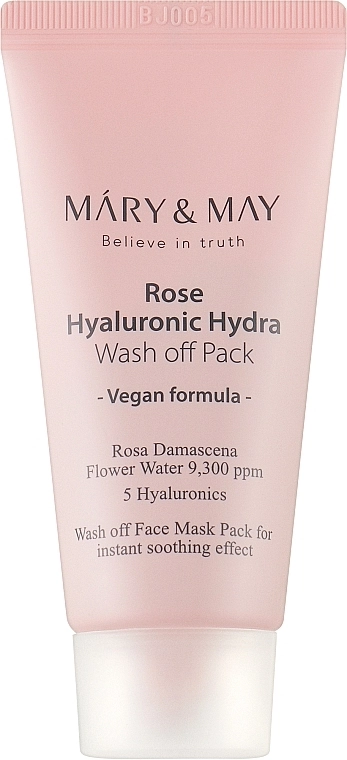 Очищуюча маска з екстрактом троянди та гіалуроновою кислотою - Mary & May Rose Hyaluronic Hydra Wash Off Pack, 30 г - фото N1