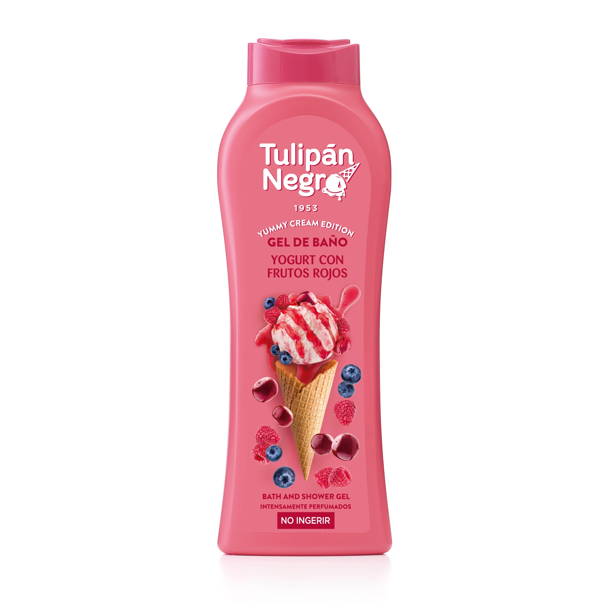 Гель для душа "Ягодный йогурт" - Tulipan Negro Yummy Cream Edition Bath And Shower Gel Yoghurt With Red Fruits, 650 мл - фото N1