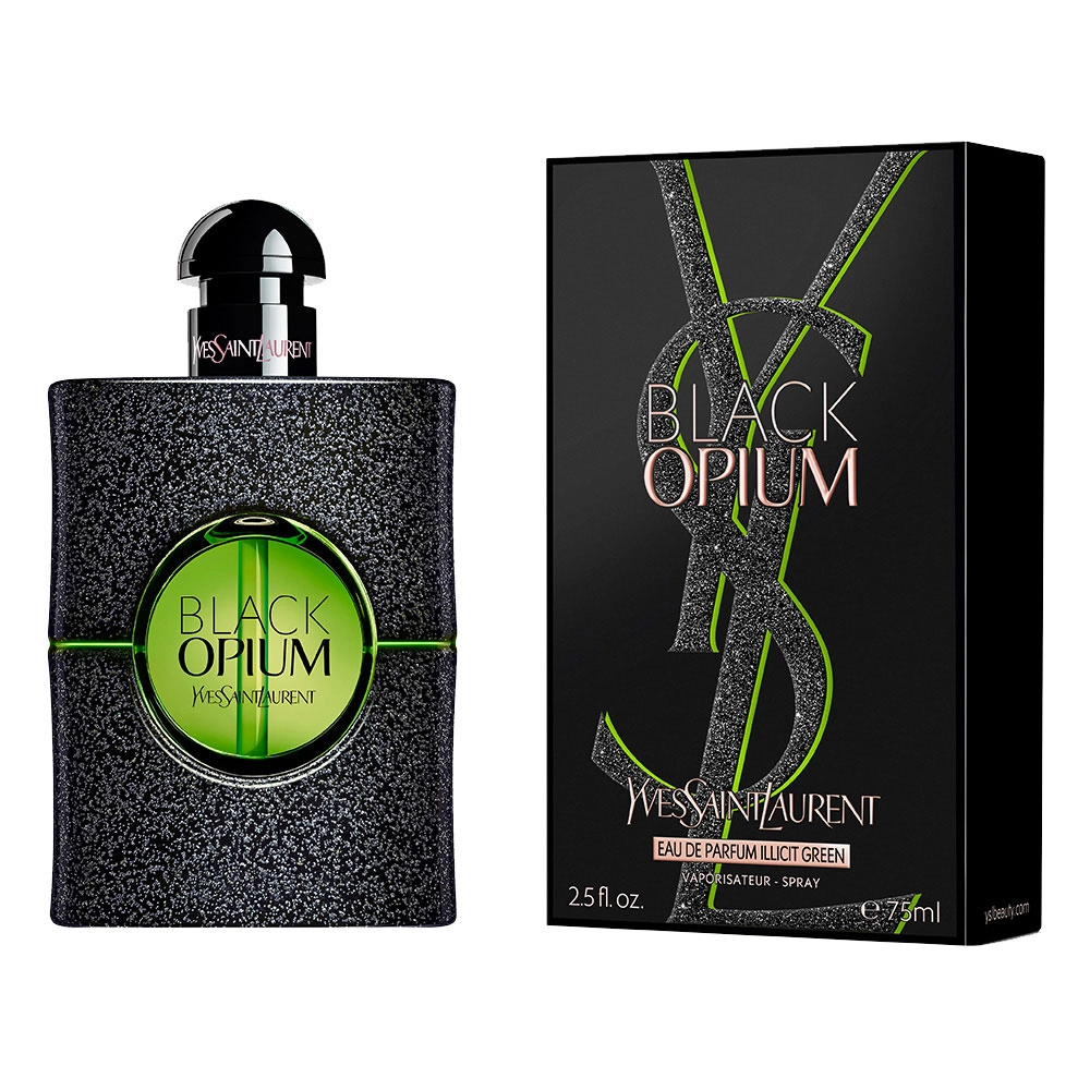Парфюмированная вода женская - Yves Saint Laurent Black Opium Illicit Green, 75 мл - фото N2