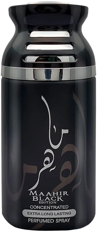 Дезодорант спрей - Lattafa Perfumes Maahir Black Edition, 250 мл - фото N1