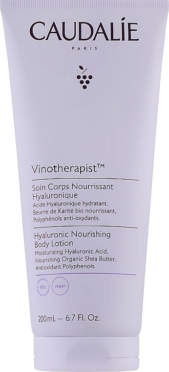 Питательный лосьон для тела - Caudalie Vinotherapist Hyaluronic Nourishing Body Lotion, 200 мл - фото N1