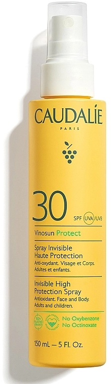 Сонцезахисний спрей для обличчя та тіла - Caudalie Vinosun Protect Spray Invisible SPF30, 150 мл - фото N1