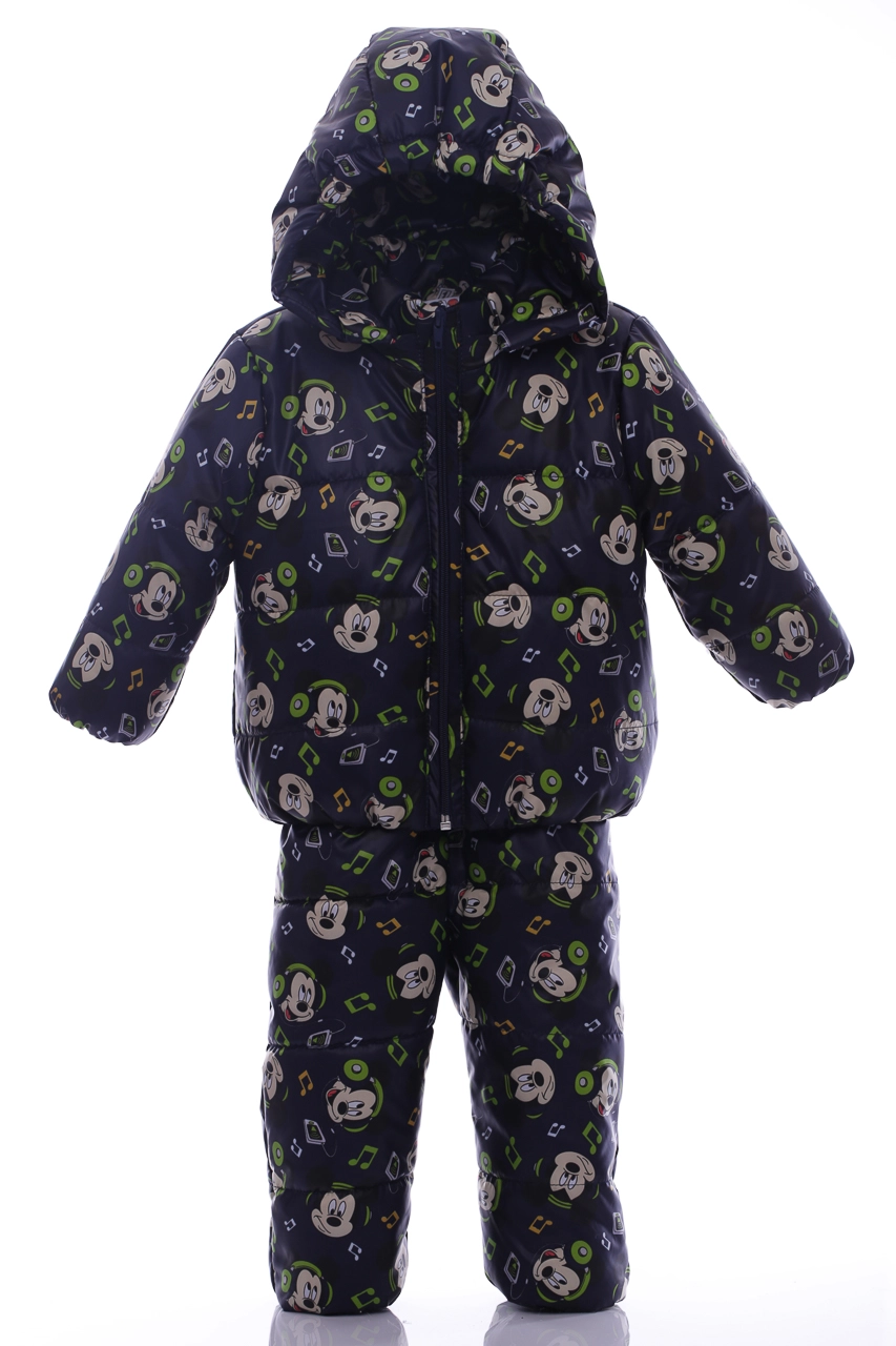 BABYKROHA Комбінезон для хлопчика на холлофайбері Babykroha з принтом Міккі Малюк темно-синій, 80 - фото N1