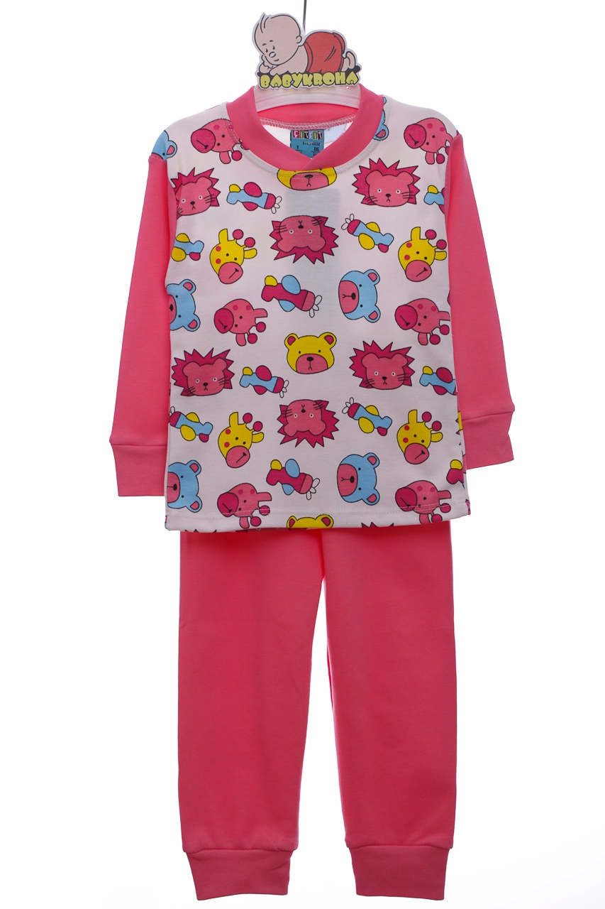 Cit Cit Kids Пижама трикотажная с Животными розовая, 104 - фото N1