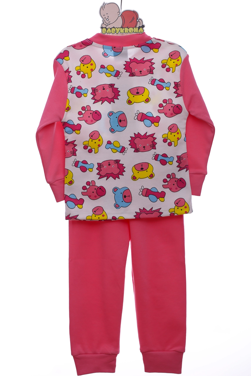 Cit Cit Kids Пижама трикотажная с Животными розовая, 104 - фото N4