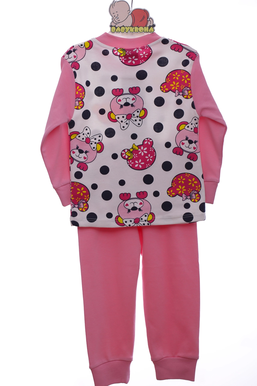 Cit Cit Kids Пижама трикотажная в горох светло розовая, 104 - фото N4