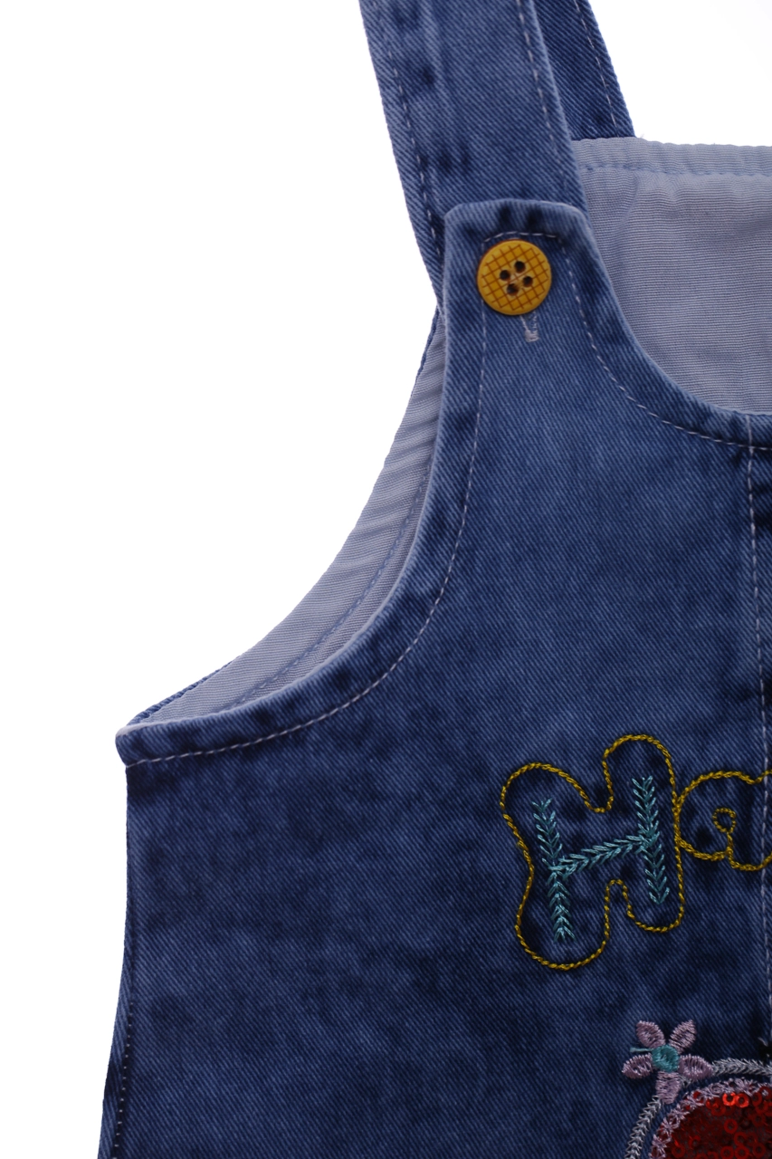 Akira Сарафан джинсовый с Сердцем синий, 104 - фото N3