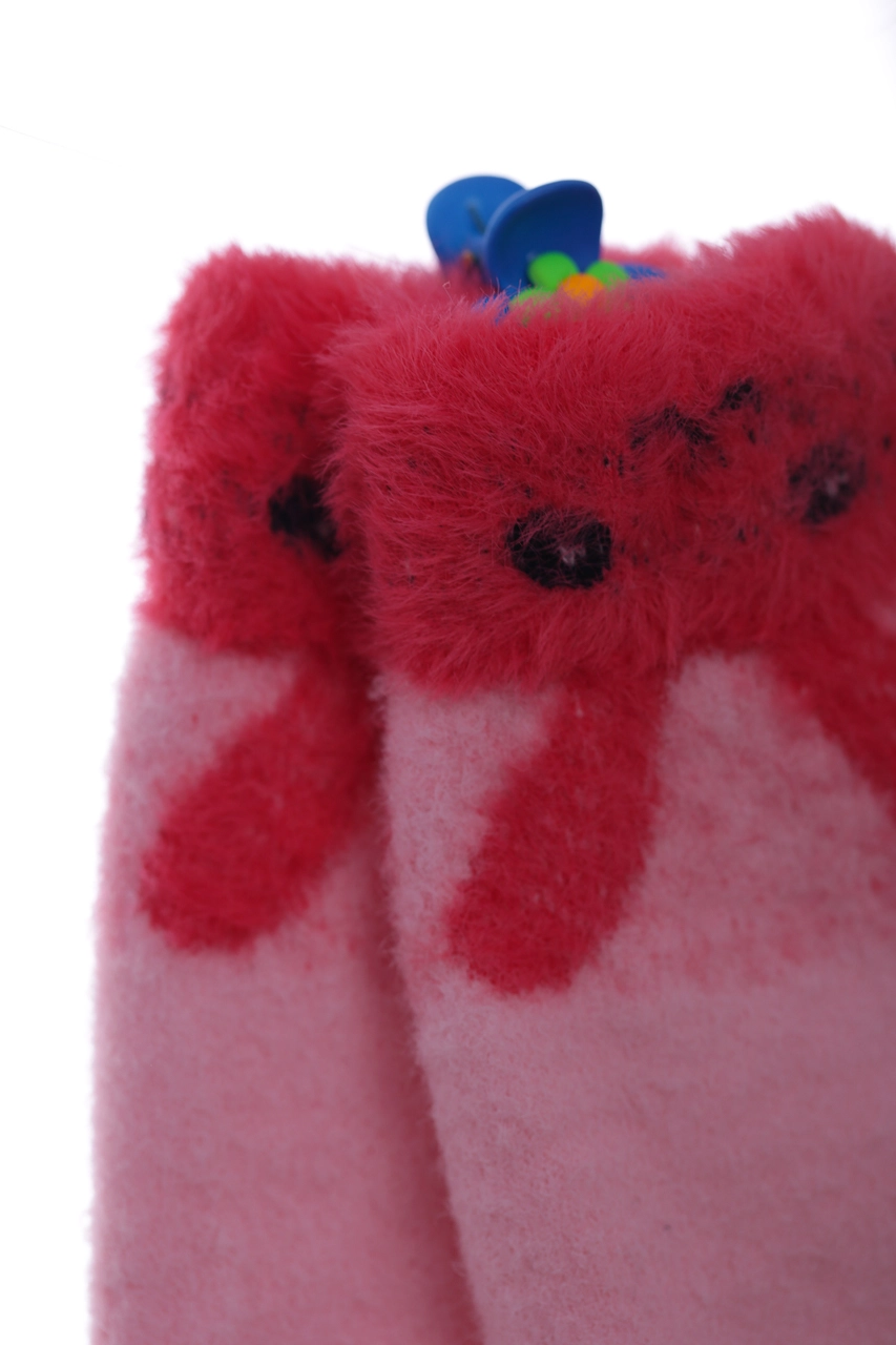 BABYKROHA Рукавички ангоровые двойная вязка Зайка светло-розовые, 6л+ - фото N2