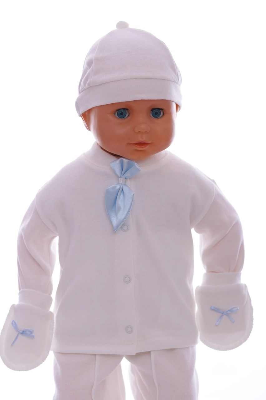 PonPon Baby Набор в коробке 6 в 1 с галстуком голубой, 62 - фото N7