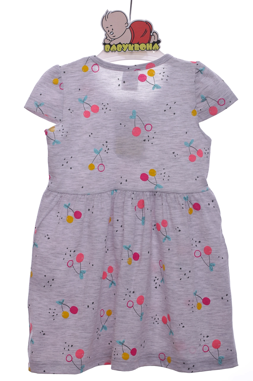 Ferix baby Платье трикотажное Ferix с Вишенками светло серое, 104 - фото N5