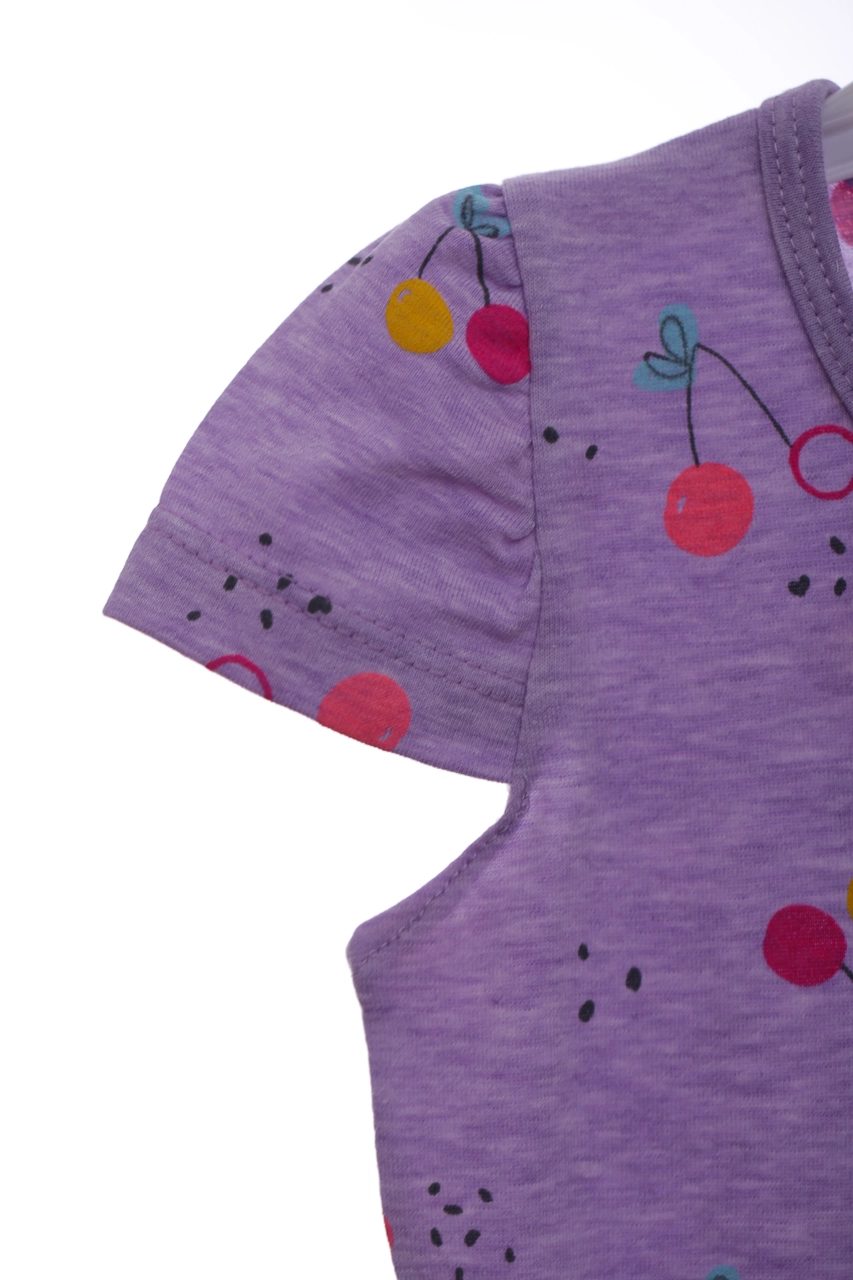 Ferix baby Платье трикотажное Ferix с Вишенками фиолетовое, 104 - фото N3