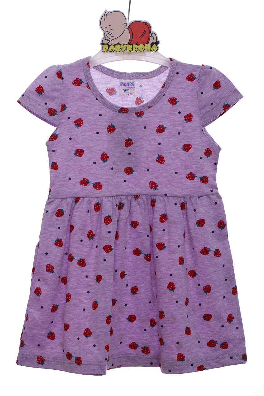 Ferix baby Платье трикотажное Ferix в Клубничку фиолетовое, 110 - фото N1