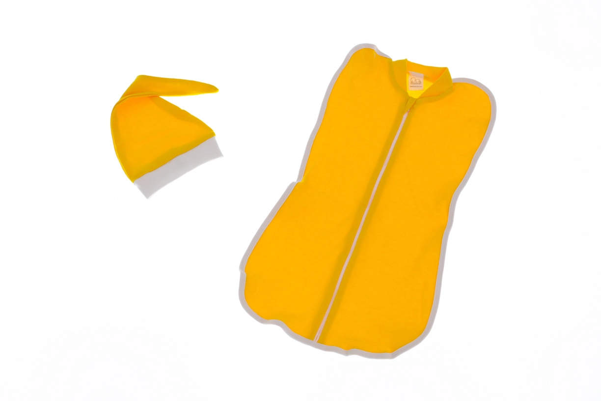 BABYKROHA Евро-пеленка с шапкой интерлок Babykroha желтый, 62 - фото N1