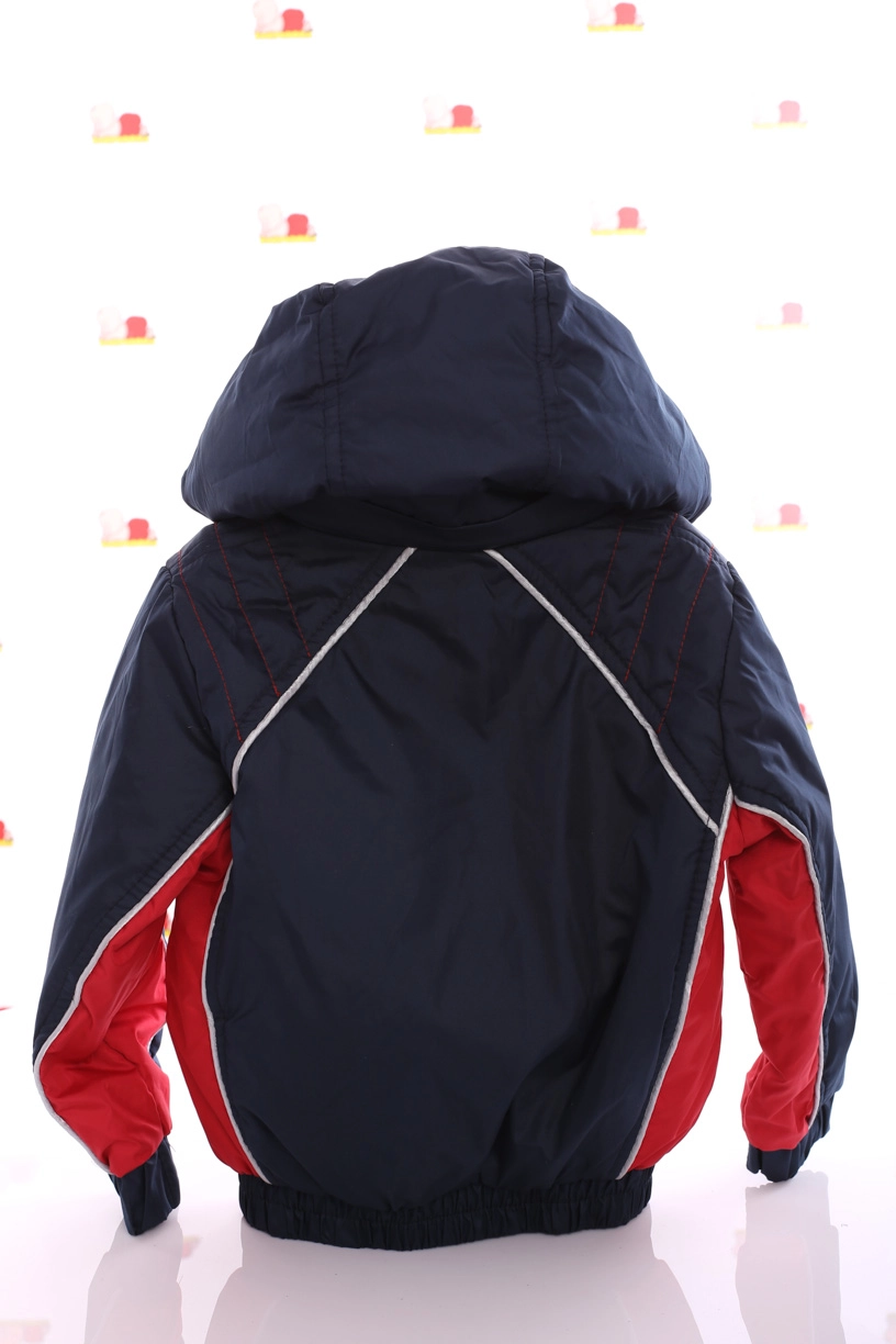 BABYKROHA Куртка на синтепоні для хлопчика Babykroha Кант синій з червоним, 86 - фото N2