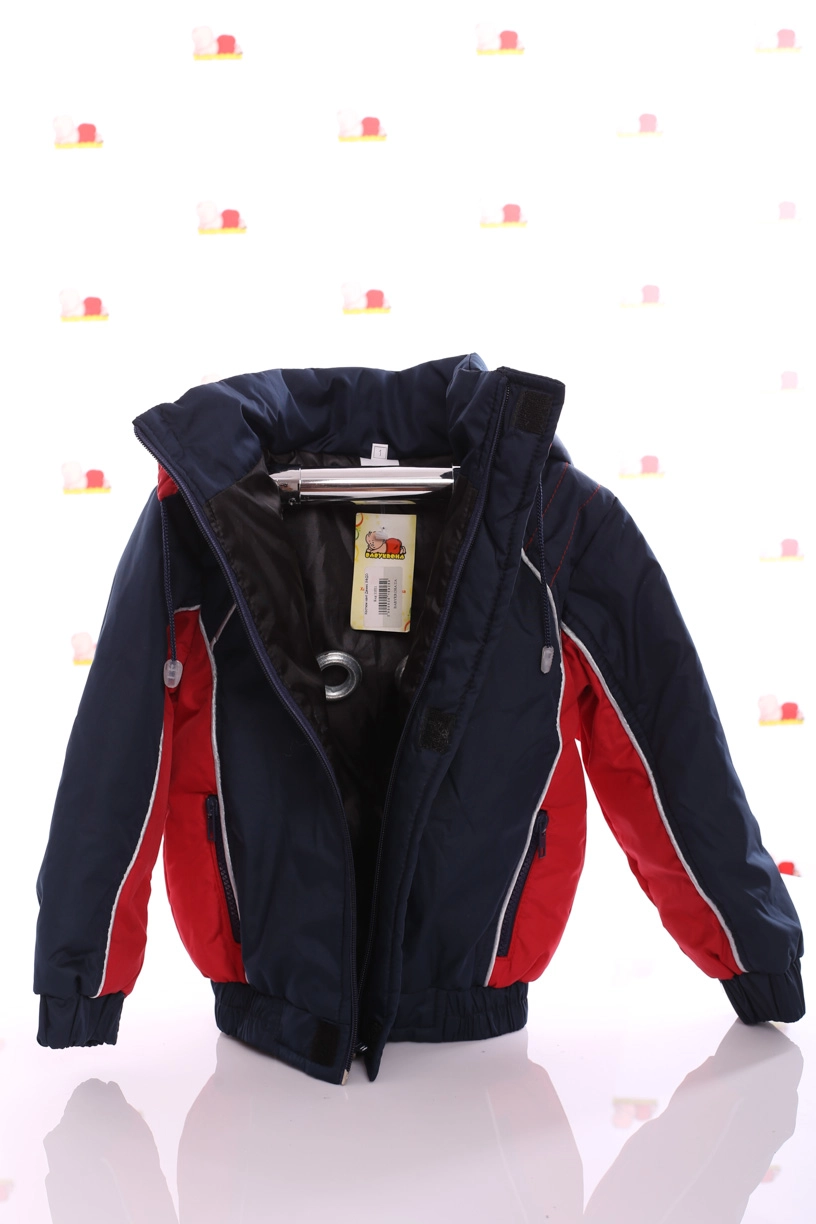 BABYKROHA Куртка на синтепоні для хлопчика Babykroha Кант синій з червоним, 86 - фото N3