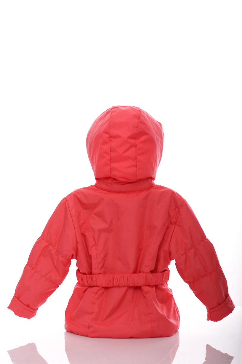 BABYKROHA Куртка для девочки на флисе Babykroha Под Резинку коралловая, 86 - фото N2