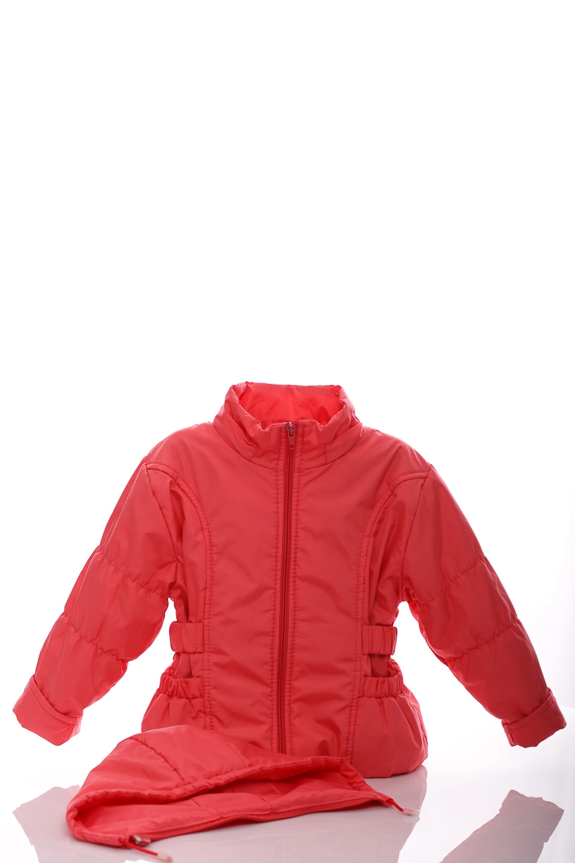 BABYKROHA Куртка для девочки на флисе Babykroha Под Резинку коралловая, 86 - фото N5