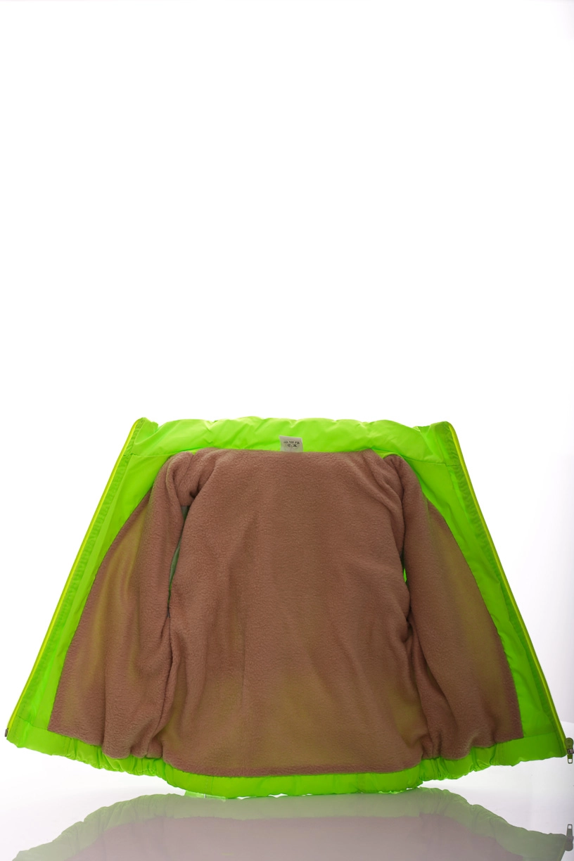 BABYKROHA Куртка для девочки на флисе Babykroha Под Резинку ярко салатовая, 86 - фото N4