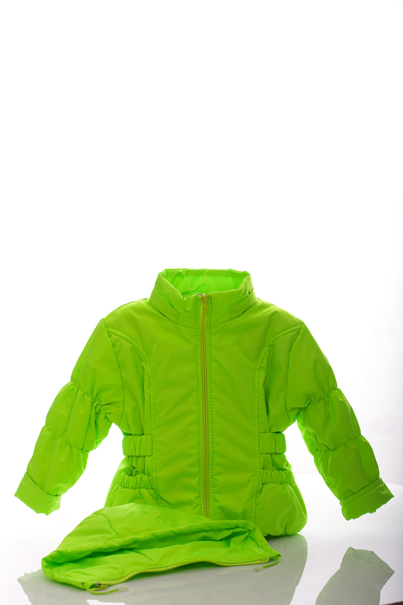 BABYKROHA Куртка для девочки на флисе Babykroha Под Резинку ярко салатовая, 86 - фото N5