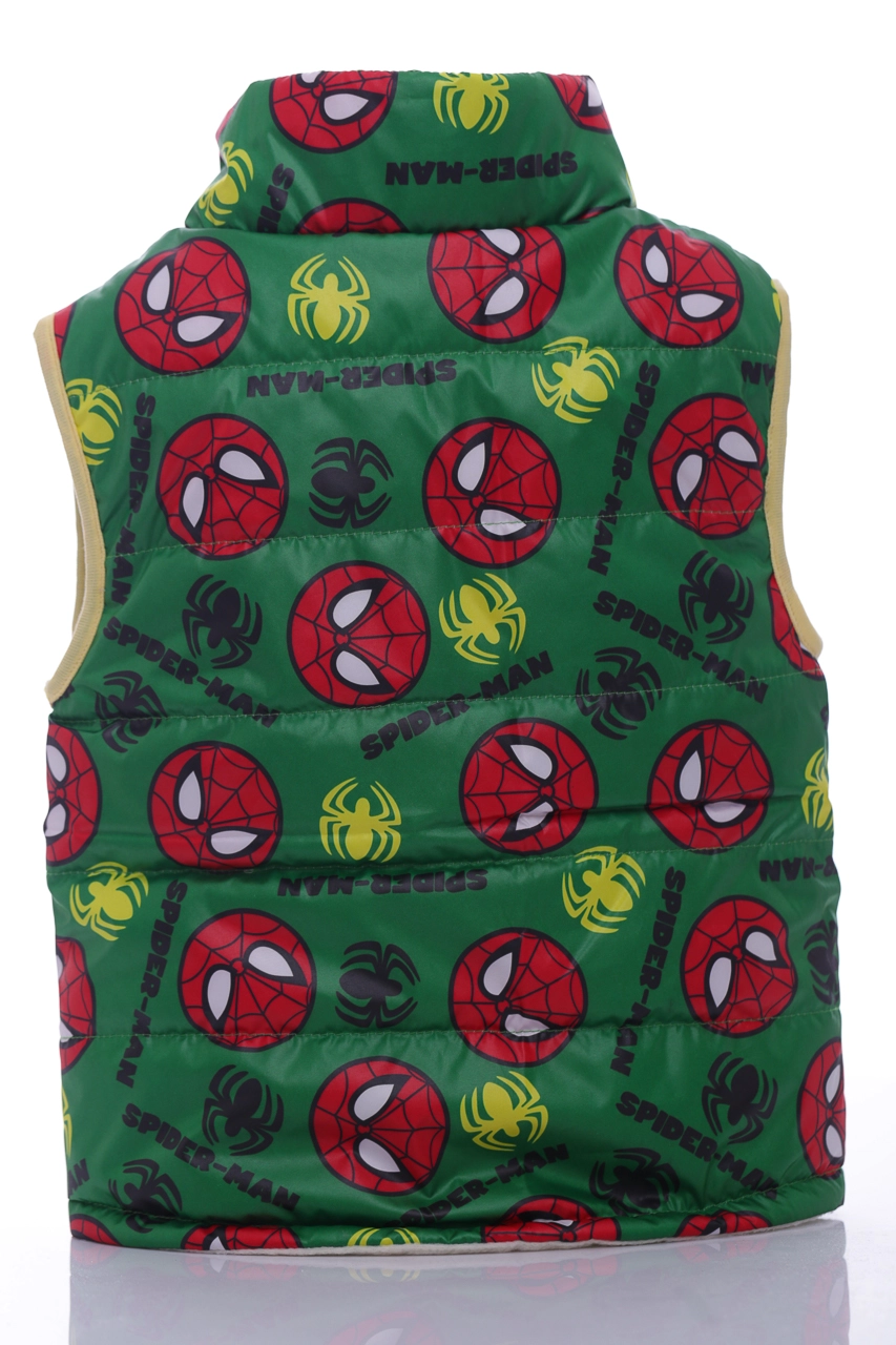 BABYKROHA Жилетка для мальчика на флисе Babykroha с принтом Spider Man зелёная , 104 - фото N3