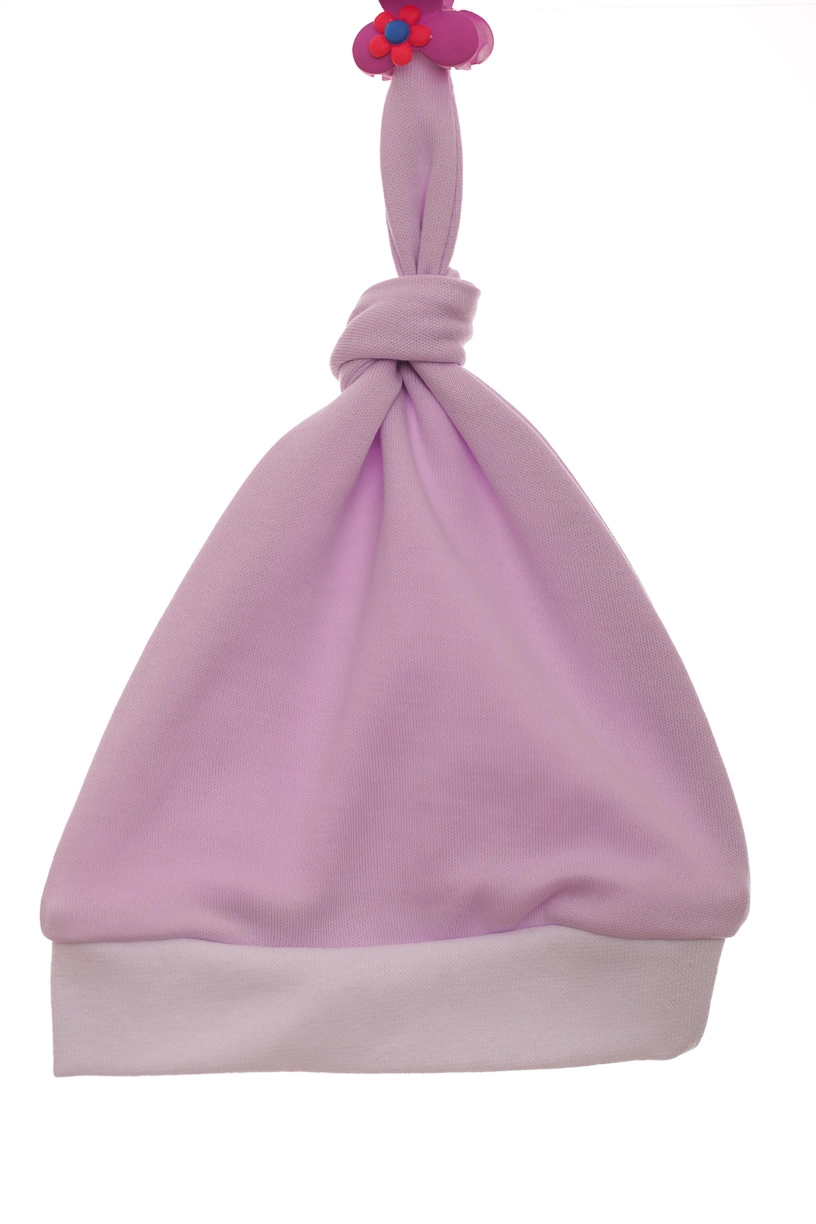 BABYKROHA Евро-пеленка с шапкой для девочки интерлок Babykroha сиреневая, 56 - фото N4