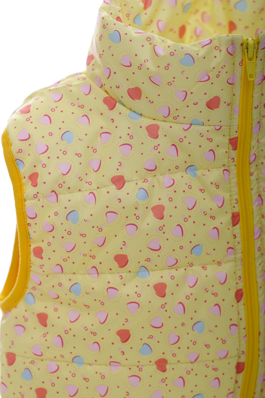 BABYKROHA Жилетка для дівчинки на флісі Babykroha у серце жовта, 104 - фото N4