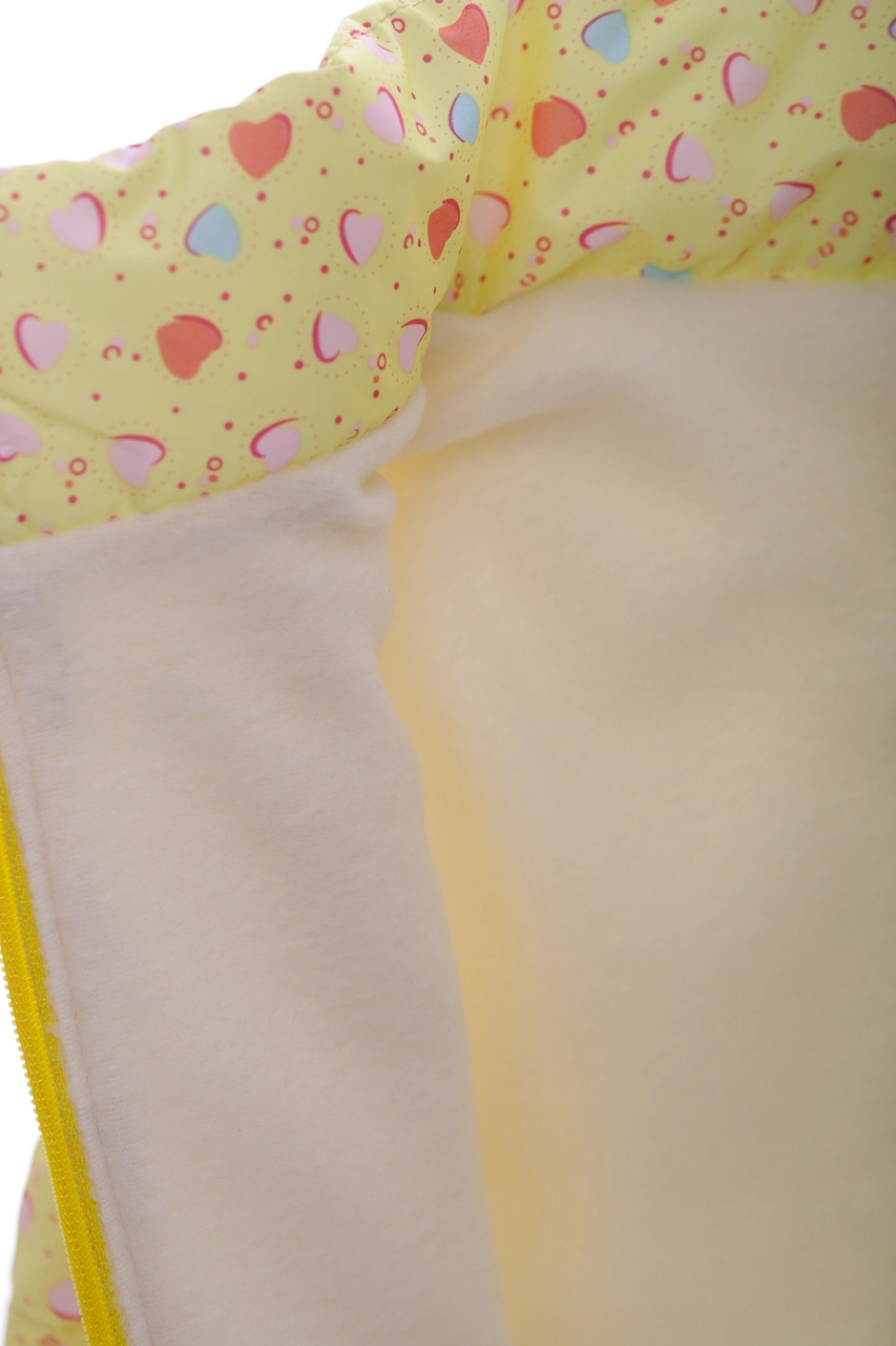 BABYKROHA Жилетка для дівчинки на флісі Babykroha у серце жовта, 104 - фото N6