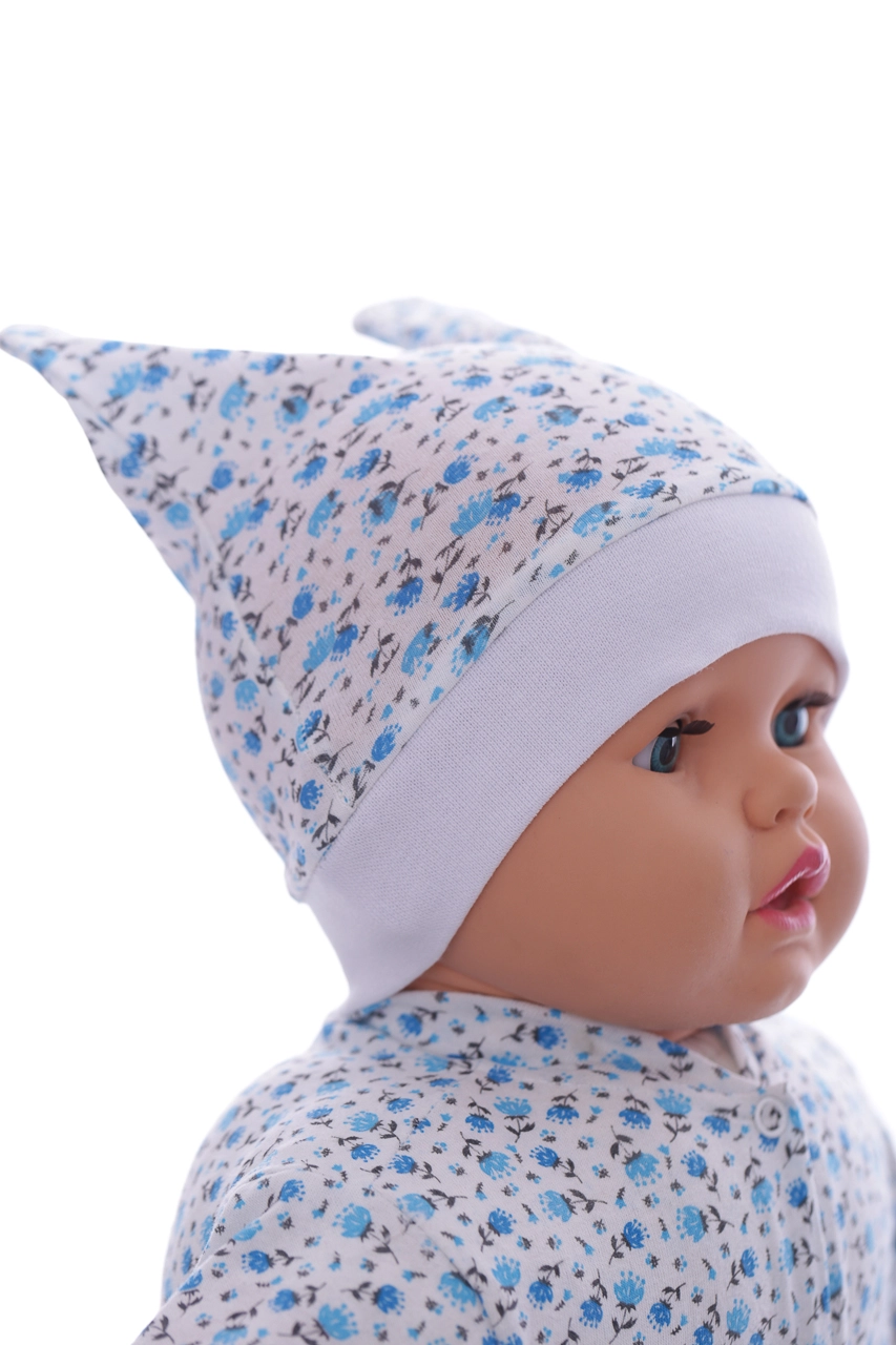 BABYKROHA Шапка с ушками кулир Babykroha белый, 3м+ - фото N2