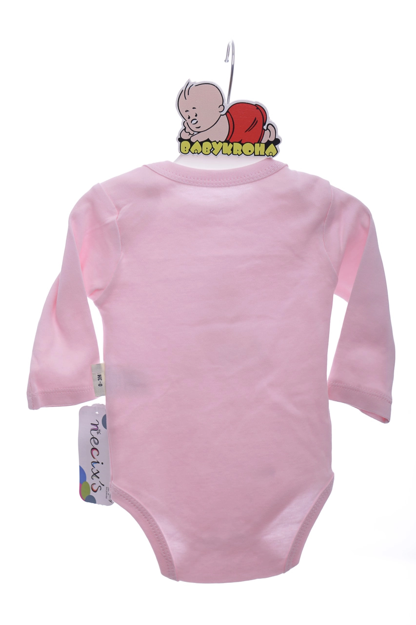 Necixc Боди с ддлинным рукавом для девочки с Единорожкой интерлок розовое Necixc, 68 - фото N4