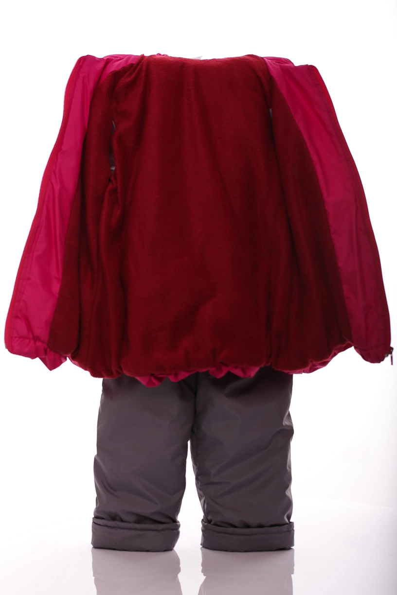 BABYKROHA Комбінезон на флісі для дівчинки Babykroha Рюша малиновий, 116 - фото N4