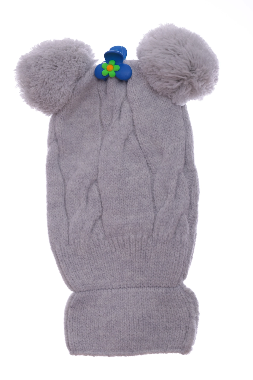 Recos Baby Плед вязаный с шапкой Снеговик 100*90 см светло-серый - фото N4