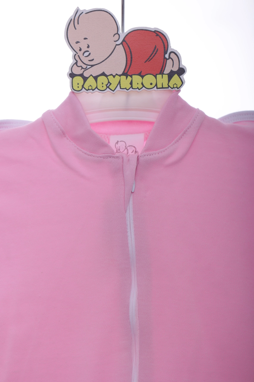 BABYKROHA Євро-пелюшка для дівчинки з шапкою інтерлок Babykroha рожевий, 62 - фото N2