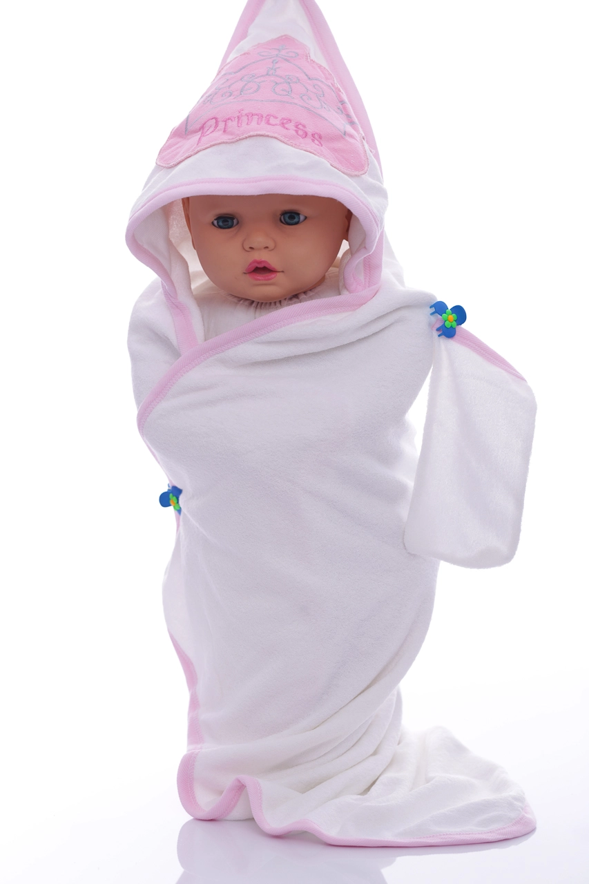Puken Baby Полотенце махра с рукавичкой Принцесса 80*75 см, 0м+ - фото N1