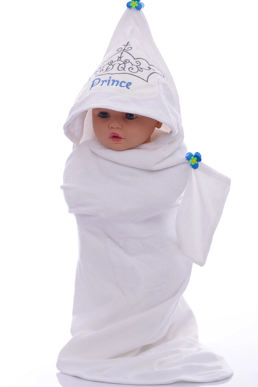 Puken Baby Полотенце махра с рукавичкой Принц 80*75 см, 0м+ - фото N1