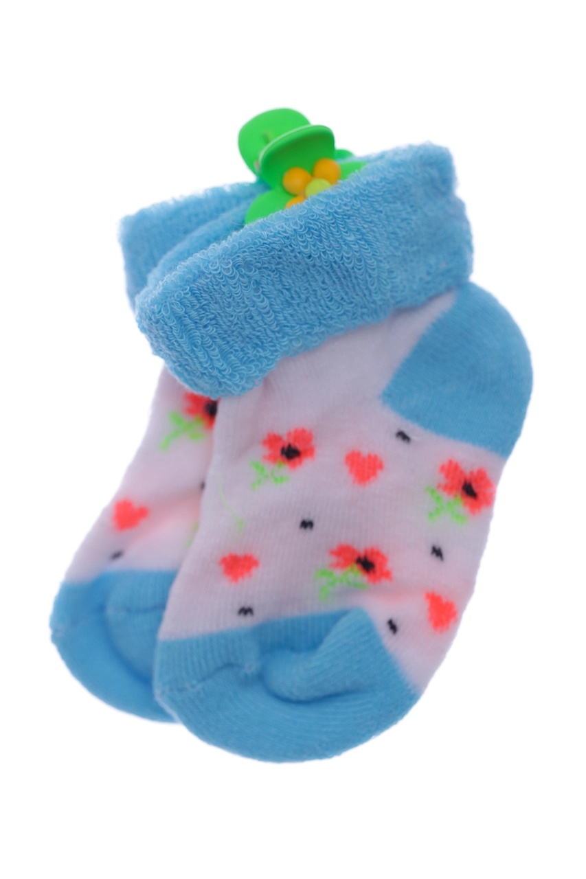 Baby Socks Носки на махре с отворотом Цветочки, 56 - фото N1