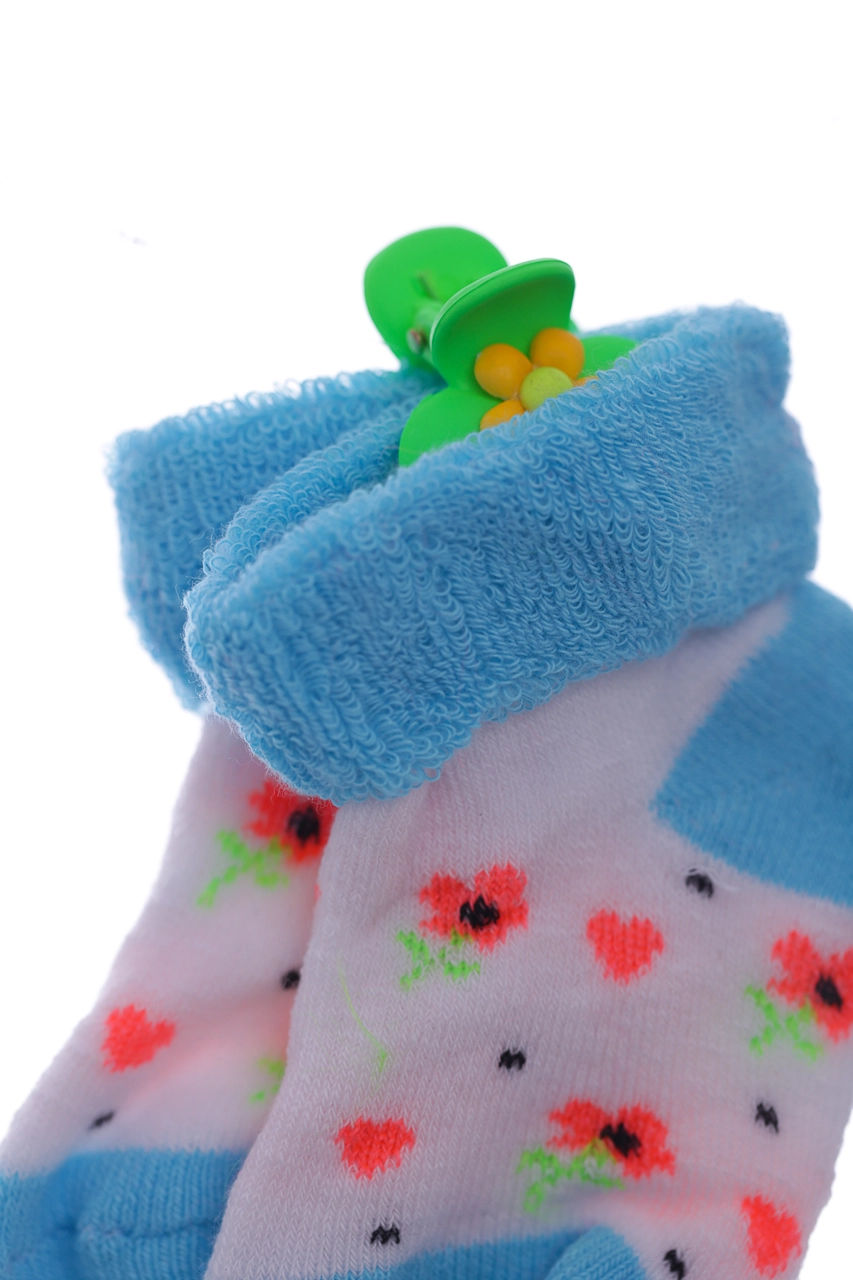 Baby Socks Носки на махре с отворотом Цветочки, 56 - фото N2