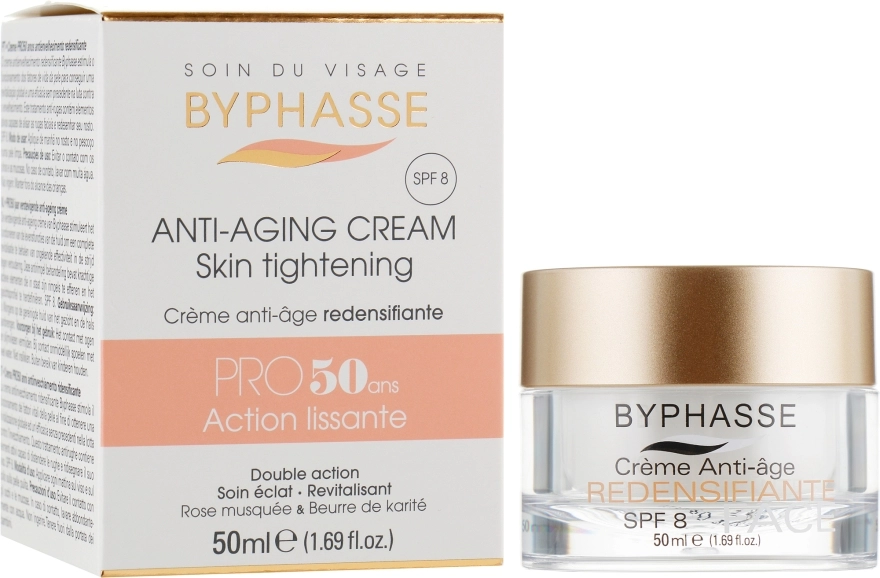 Крем проти старіння 50+ - Byphasse Anti-aging Cream Pro50 Years Skin Tightening, 50 мл - фото N1